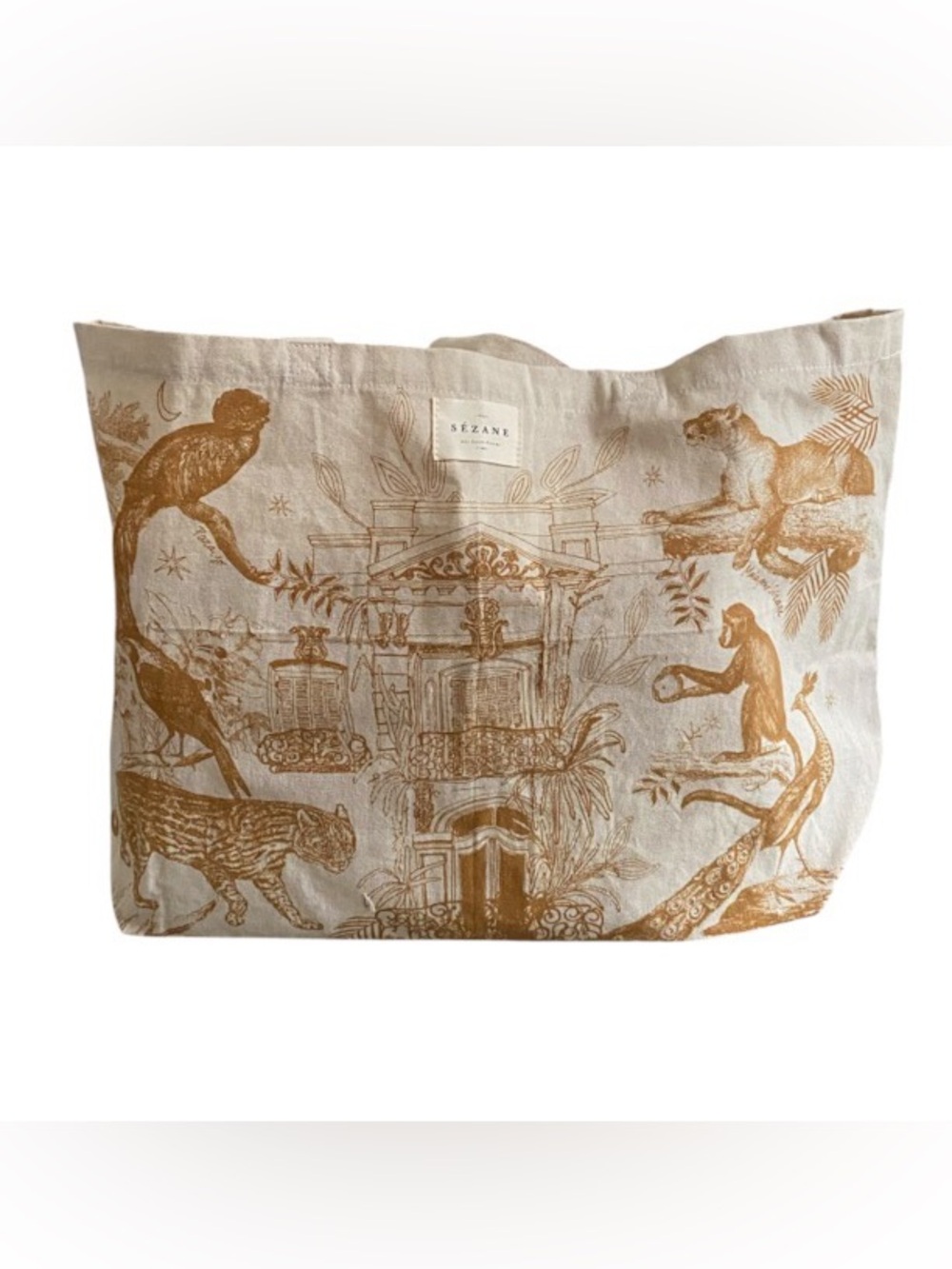 Sezane animal theme canvas tote
